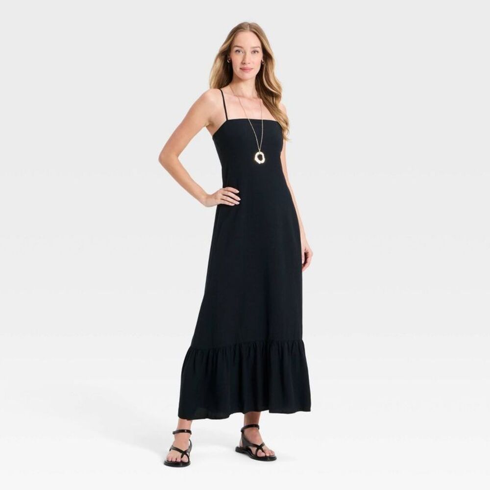 A New Day - Women's Open-Back Maxi Dress - A New Day Black S Black - Picture 3 of 3